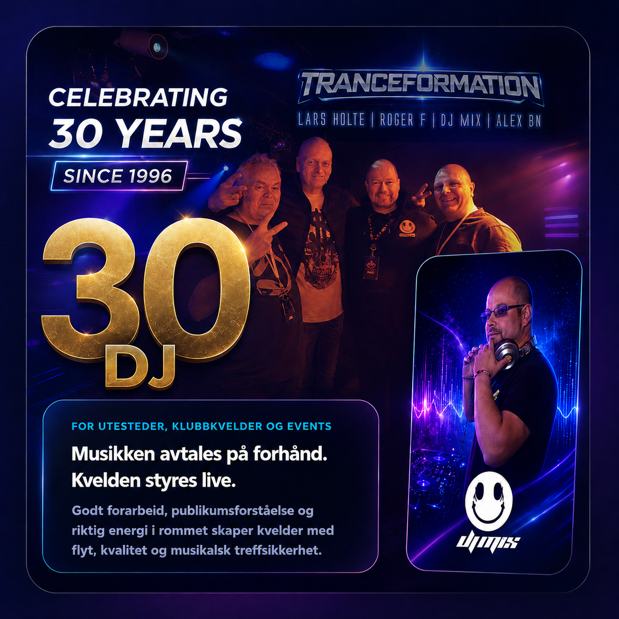 DJ MIX feirer 30 år som DJ – for utesteder, klubbkvelder og events